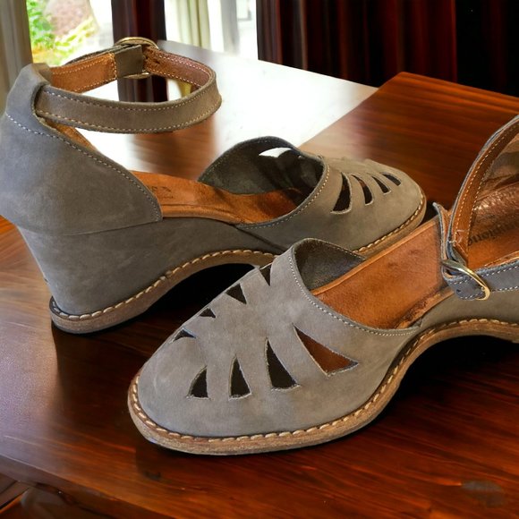 1940's style  Italian Campione wedge sandal - Picture 1 of 8